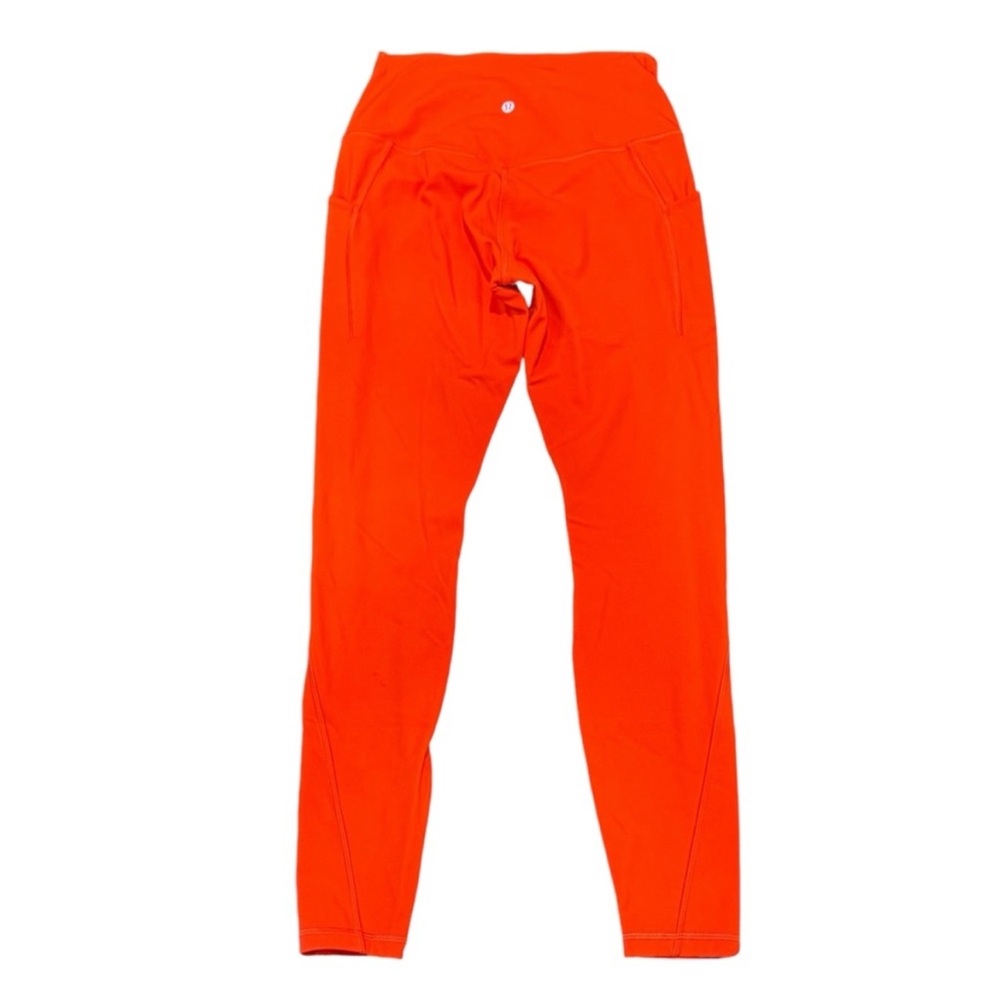 Lululemon Orange Align Pants Workout Leggings Pockets  Sz 8 Activewear Stretch - Picture 4 of 11